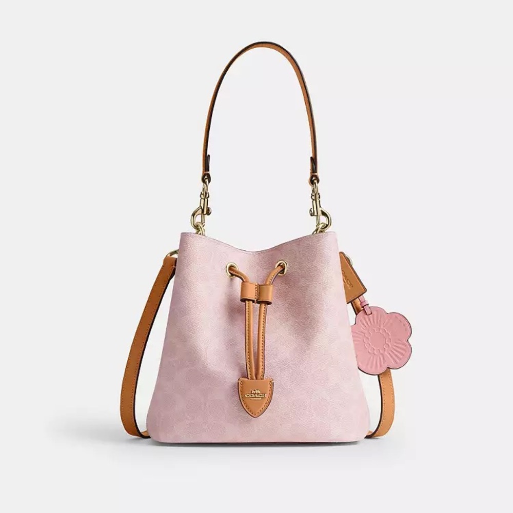 NWT！COACH Rowan Bucket Bag In Signature Canvas With Charms（CEA23）fast shipping - Picture 9 of 15